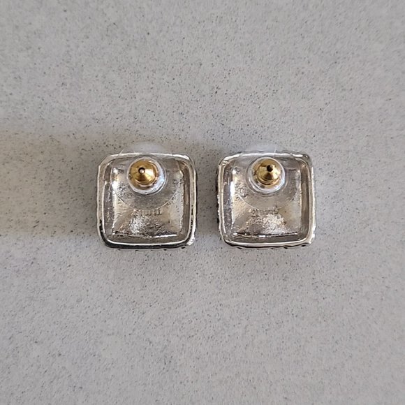 Fifth Avenue Collection Square Rhinestone Earrings - Picture 2 of 8